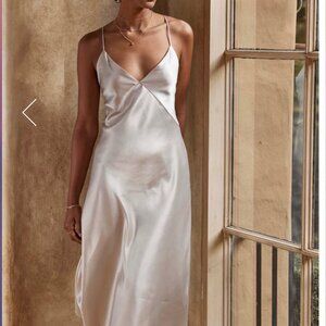 Grace Loves Lace Silky Satin Midi - Moonshine